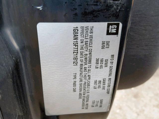 1G8AN15F77Z118121 - 2007 SATURN ION LEVEL GRAY photo 10