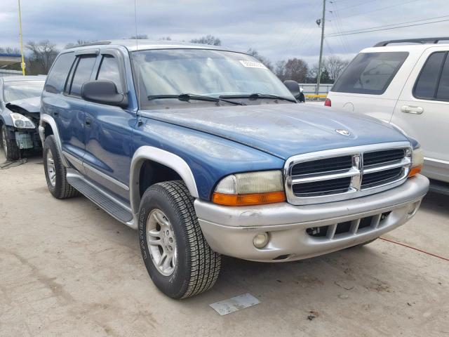 1B4HS58N82F187446 - 2002 DODGE DURANGO SL BLUE photo 1