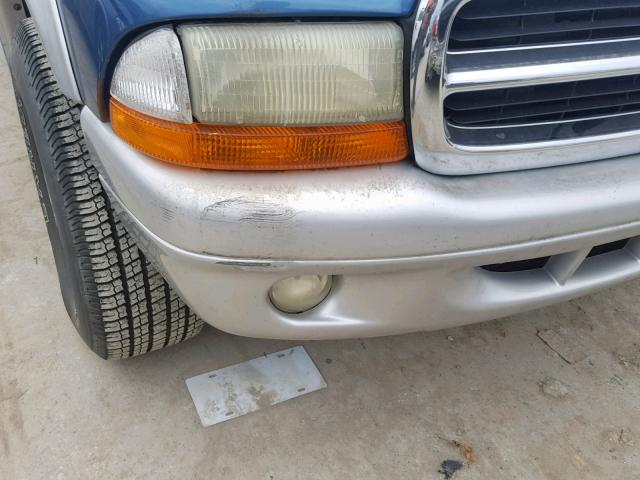 1B4HS58N82F187446 - 2002 DODGE DURANGO SL BLUE photo 9