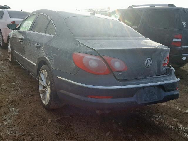 WVWHN7AN5CE503215 - 2012 VOLKSWAGEN CC LUXURY GRAY photo 3