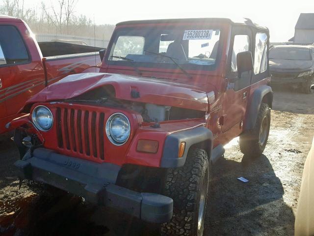 1J4FY19S0VP484130 - 1997 JEEP WRANGLER / RED photo 2