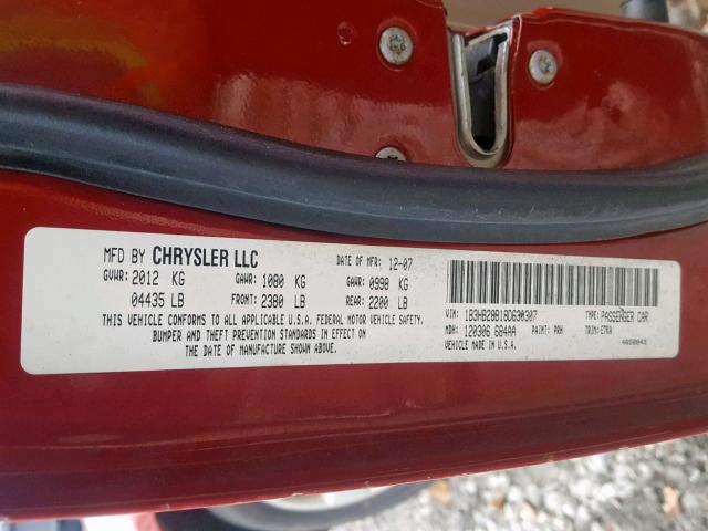 1B3HB28B18D630307 - 2008 DODGE CALIBER RED photo 10