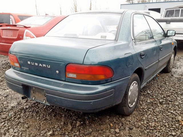 JF1GC2440PB527345 - 1993 SUBARU IMPREZA L GREEN photo 4