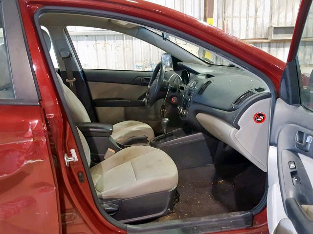 KNAFU4A29A5203993 - 2010 KIA FORTE EX BURGUNDY photo 5