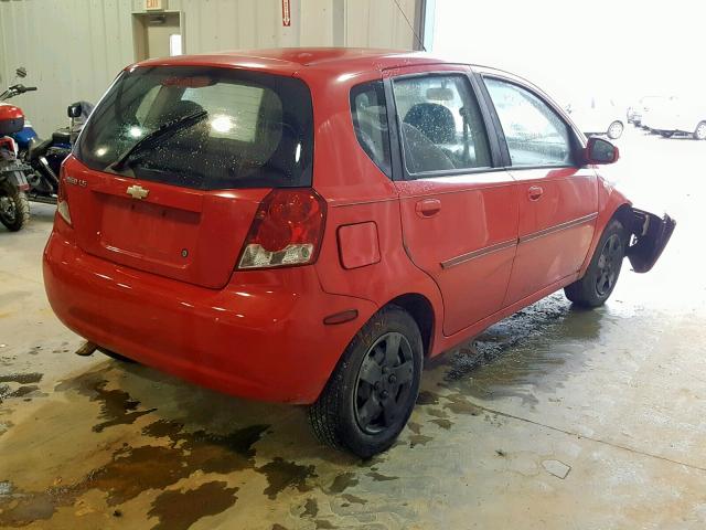 KL1TD666X6B683992 - 2006 CHEVROLET AVEO BASE Qırmızı foto 4