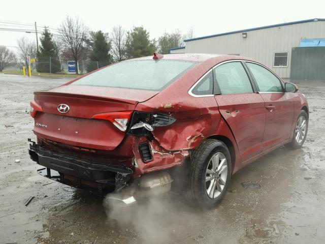 5NPE24AF3GH405518 - 2016 HYUNDAI SONATA SE RED photo 4