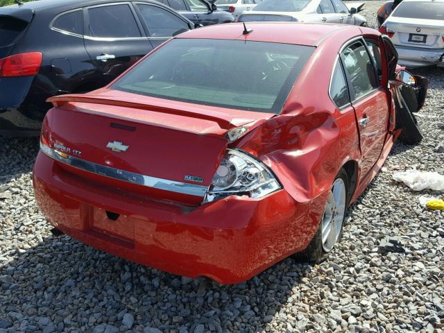 2G1WC5EM1B1165498 - 2011 CHEVROLET IMPALA LTZ RED photo 4