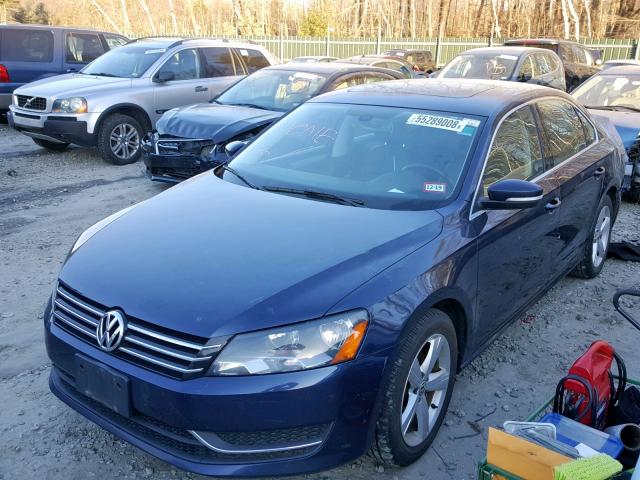 1VWBP7A32CC105256 - 2012 VOLKSWAGEN PASSAT SE BLUE photo 2