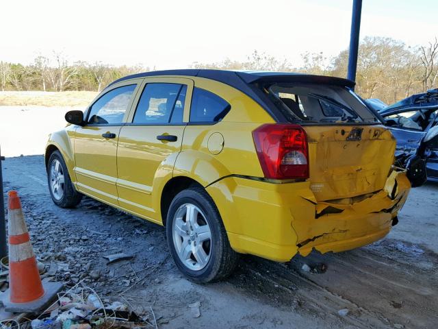 1B3HB48B97D594277 - 2007 DODGE CALIBER SX YELLOW photo 3