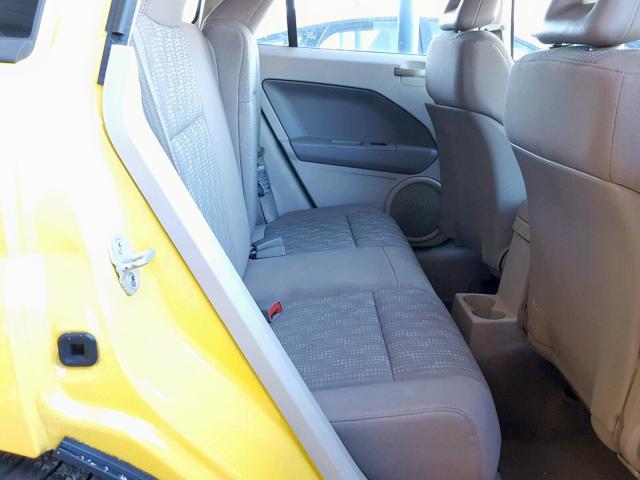 1B3HB48B97D594277 - 2007 DODGE CALIBER SX YELLOW photo 6