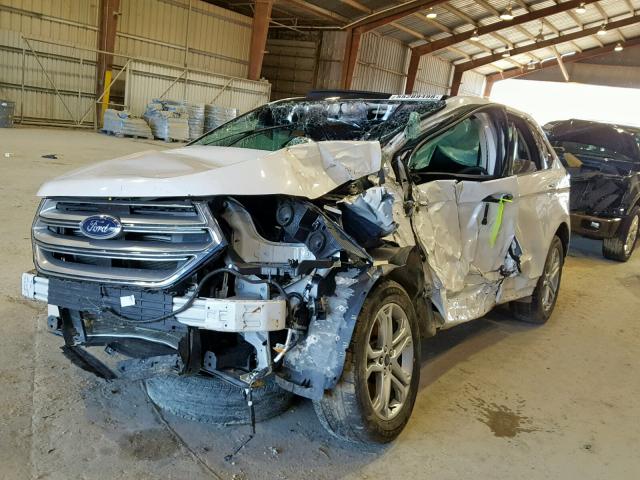 2FMTK3K82FBB46768 - 2015 FORD EDGE TITAN WHITE photo 2