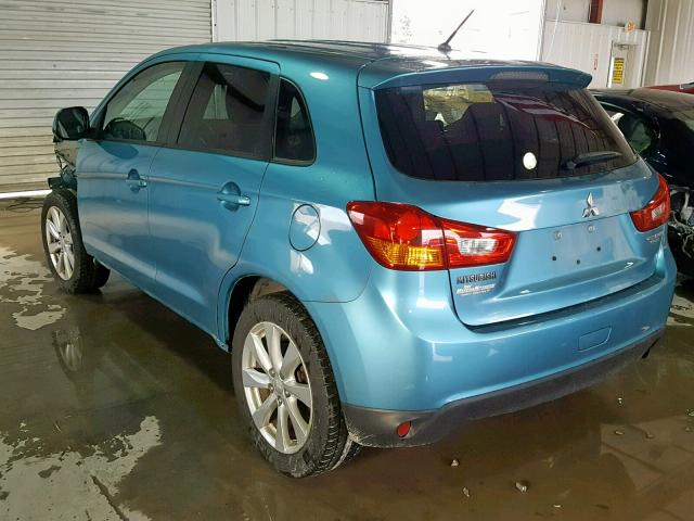 4A4AR3AU5EE018056 - 2014 MITSUBISHI OUTLANDER BLUE photo 3