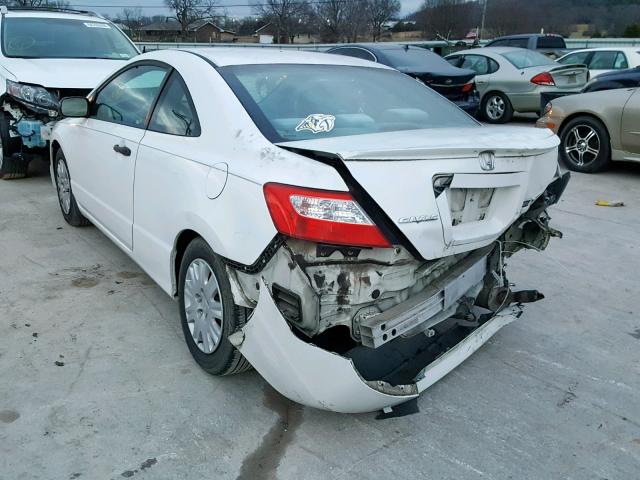 2HGFG12257H556340 - 2007 HONDA CIVIC DX WHITE photo 3