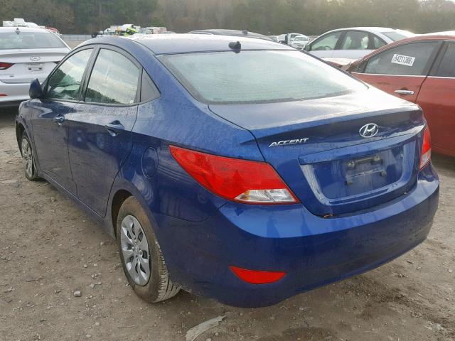 KMHCT4AE9HU251802 - 2017 HYUNDAI ACCENT SE BLUE photo 3