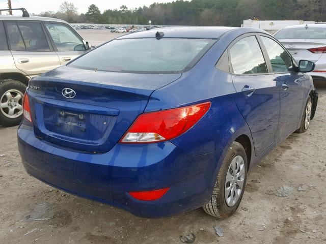 KMHCT4AE9HU251802 - 2017 HYUNDAI ACCENT SE BLUE photo 4