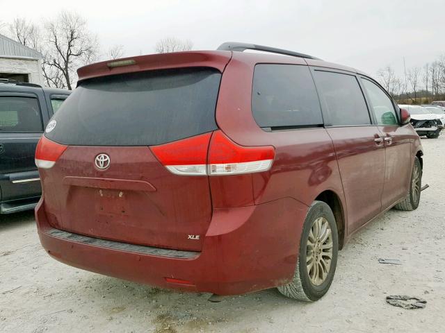 5TDYK3DC0DS326872 - 2013 TOYOTA SIENNA XLE MAROON photo 4