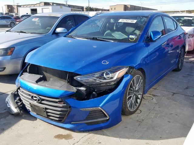 KMHD04LB3HU354018 - 2017 HYUNDAI ELANTRA SP BLUE photo 2