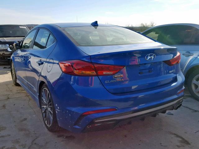 KMHD04LB3HU354018 - 2017 HYUNDAI ELANTRA SP BLUE photo 3