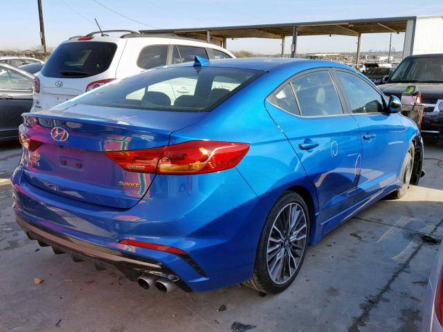 KMHD04LB3HU354018 - 2017 HYUNDAI ELANTRA SP BLUE photo 4