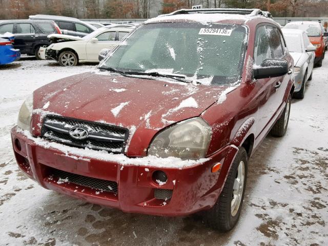 KM8JM12B55U216919 - 2005 HYUNDAI TUCSON GL BURGUNDY photo 2