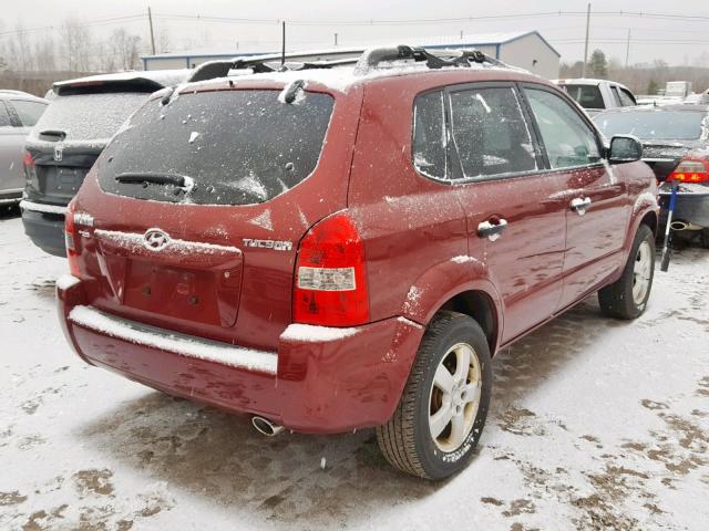 KM8JM12B55U216919 - 2005 HYUNDAI TUCSON GL BURGUNDY photo 4