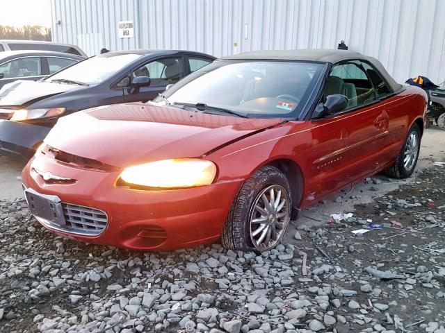 1C3EL45U21N665278 - 2001 CHRYSLER SEBRING LX RED photo 2