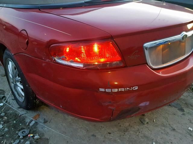 1C3EL45U21N665278 - 2001 CHRYSLER SEBRING LX RED photo 9