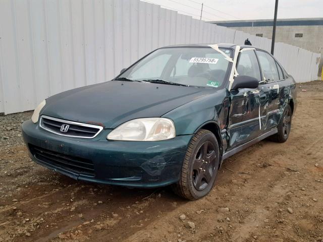 2HGEJ661XYH555147 - 2000 HONDA CIVIC BASE GREEN photo 2