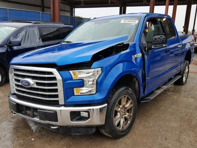 1FTEW1EP0GKD13709 - 2016 FORD F150 SUPER BLUE photo 2