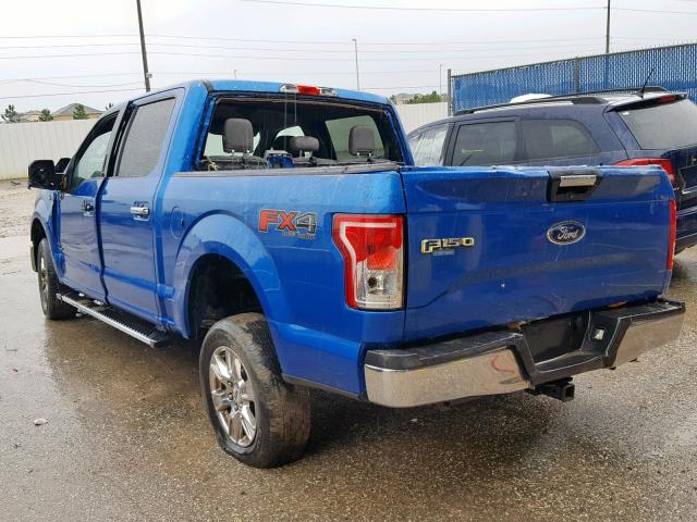 1FTEW1EP0GKD13709 - 2016 FORD F150 SUPER BLUE photo 3