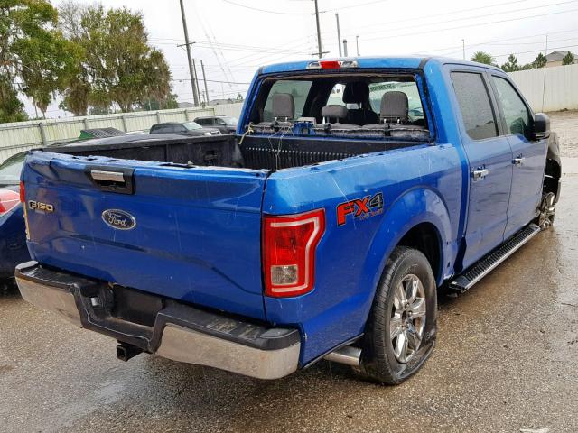 1FTEW1EP0GKD13709 - 2016 FORD F150 SUPER BLUE photo 4