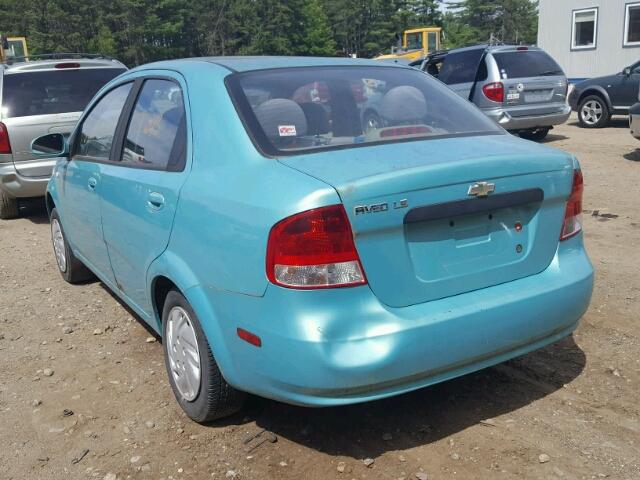 KL1TD52605B306988 - 2005 CHEVROLET AVEO BASE Теңіз көгі фото 3