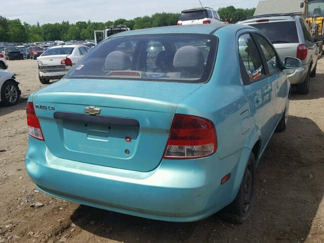 KL1TD52605B306988 - 2005 CHEVROLET AVEO BASE Теңіз көгі фото 4