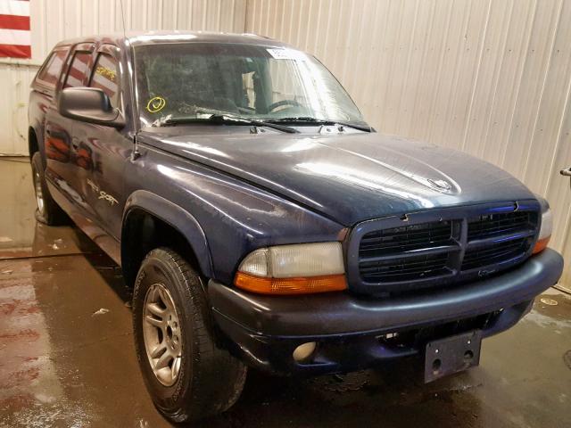 1B7HG2AN81S296394 - 2001 DODGE DAKOTA QUA BLUE photo 1