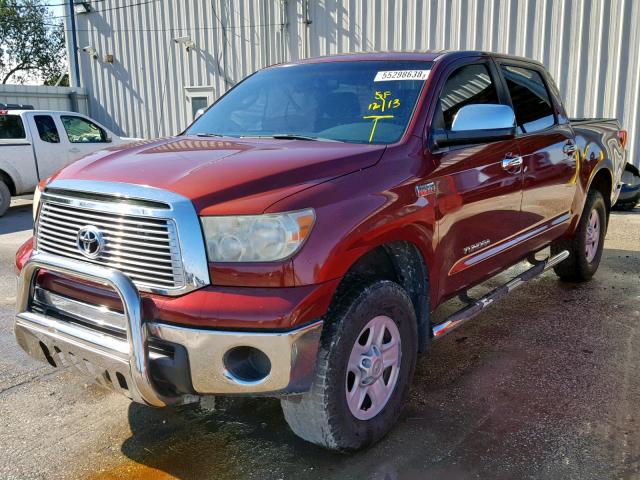 5TFEY5F1XAX084865 - 2010 TOYOTA TUNDRA CRE BURGUNDY photo 2