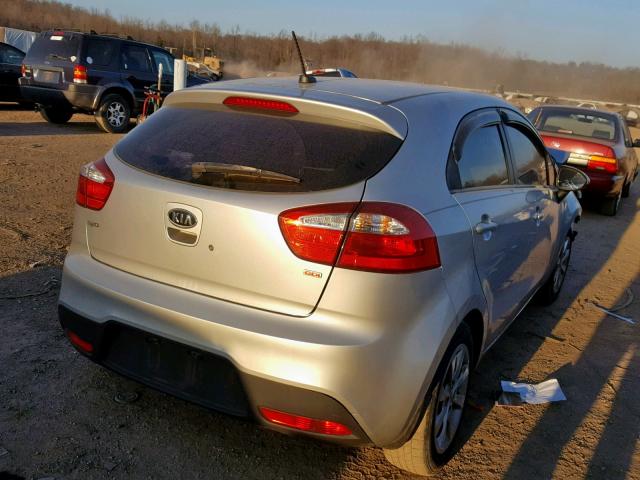 KNADM5A38C6082800 - 2012 KIA RIO LX SILVER photo 4