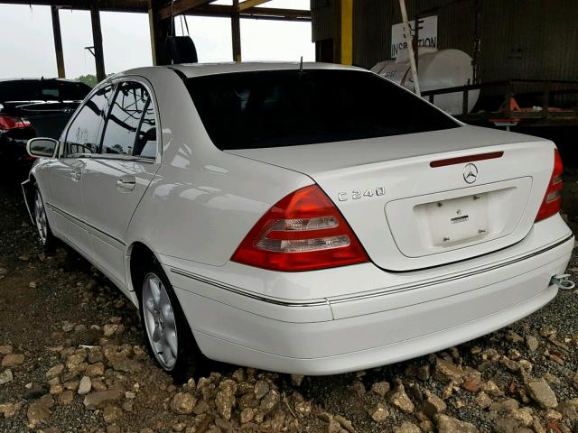 WDBRF61J03A448963 - 2003 MERCEDES-BENZ C 240 WHITE photo 3