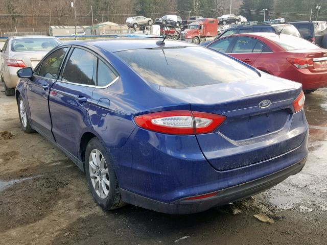 1FA6P0G79F5127369 - 2015 FORD FUSION S BLUE photo 3