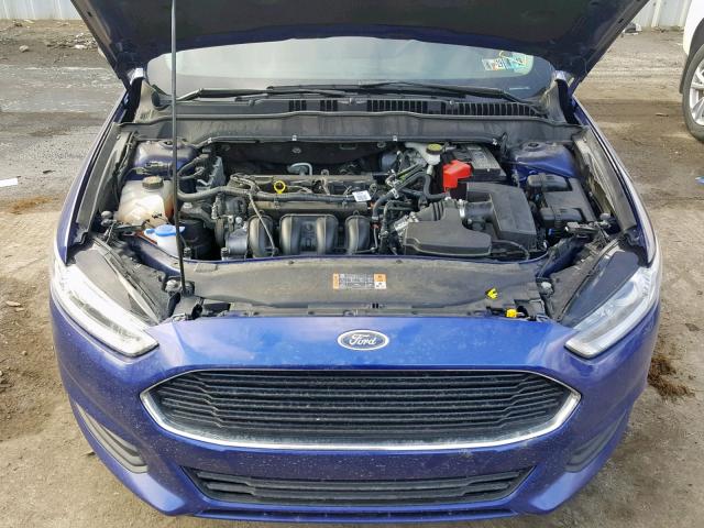 1FA6P0G79F5127369 - 2015 FORD FUSION S BLUE photo 7