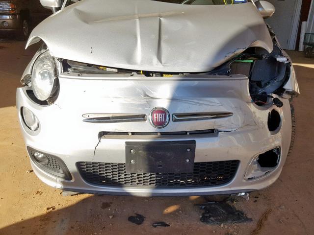 3C3CFFBR5DT750131 - 2013 FIAT 500 SPORT SILVER photo 9