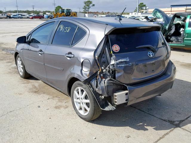 JTDKDTB30E1559717 - 2014 TOYOTA PRIUS C GRAY photo 3