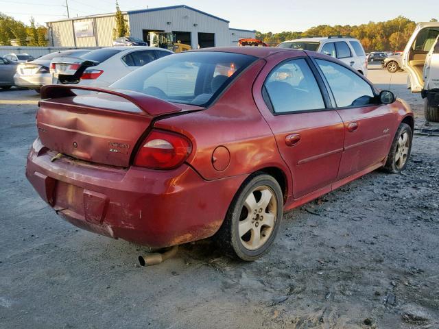 1B3AS76F43D136505 - 2003 DODGE NEON R/T RED photo 4