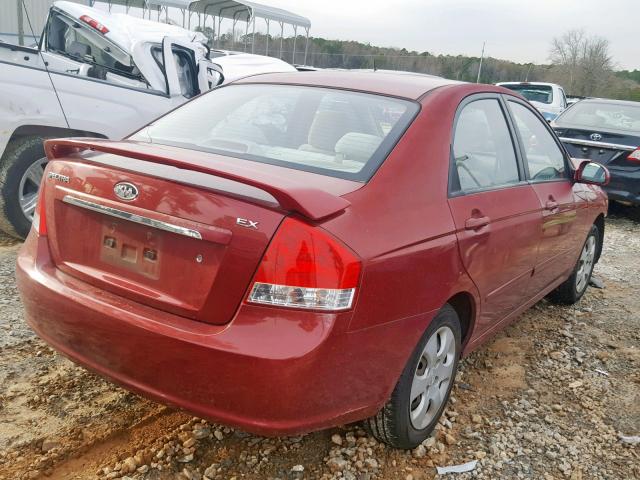 KNAFE121385547704 - 2008 KIA SPECTRA EX RED photo 4