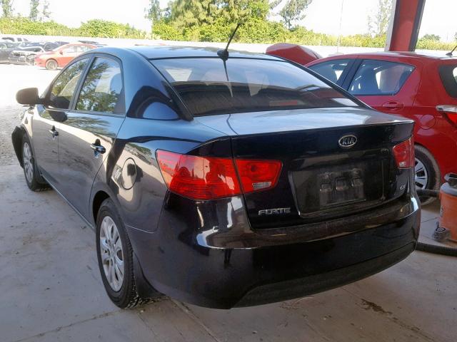 KNAFU4A29D5705181 - 2013 KIA FORTE EX BLACK photo 3