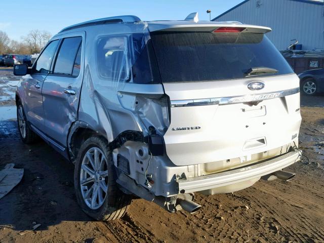 1FM5K8F80HGA18332 - 2017 FORD EXPLORER L SILVER photo 3