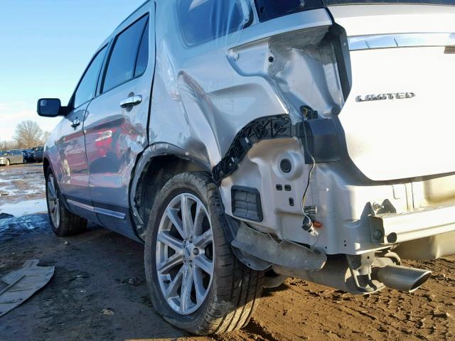 1FM5K8F80HGA18332 - 2017 FORD EXPLORER L SILVER photo 9