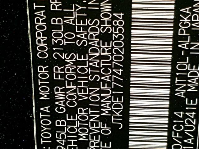 JTKDE177470203584 - 2007 TOYOTA SCION TC CHARCOAL photo 10