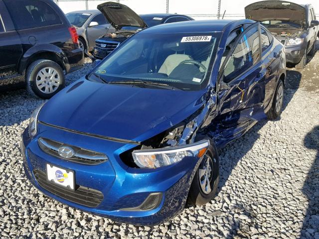 KMHCT4AE7GU052228 - 2016 HYUNDAI ACCENT SE BLUE photo 2