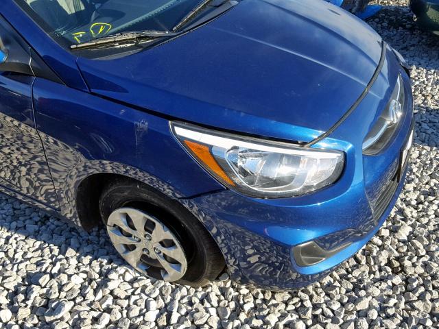 KMHCT4AE7GU052228 - 2016 HYUNDAI ACCENT SE BLUE photo 9