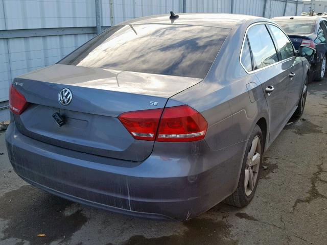 1VWBP7A39DC115252 - 2013 VOLKSWAGEN PASSAT SE GRAY photo 4